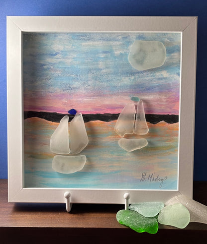 Sailing Away on Sea Glass Sail Boats