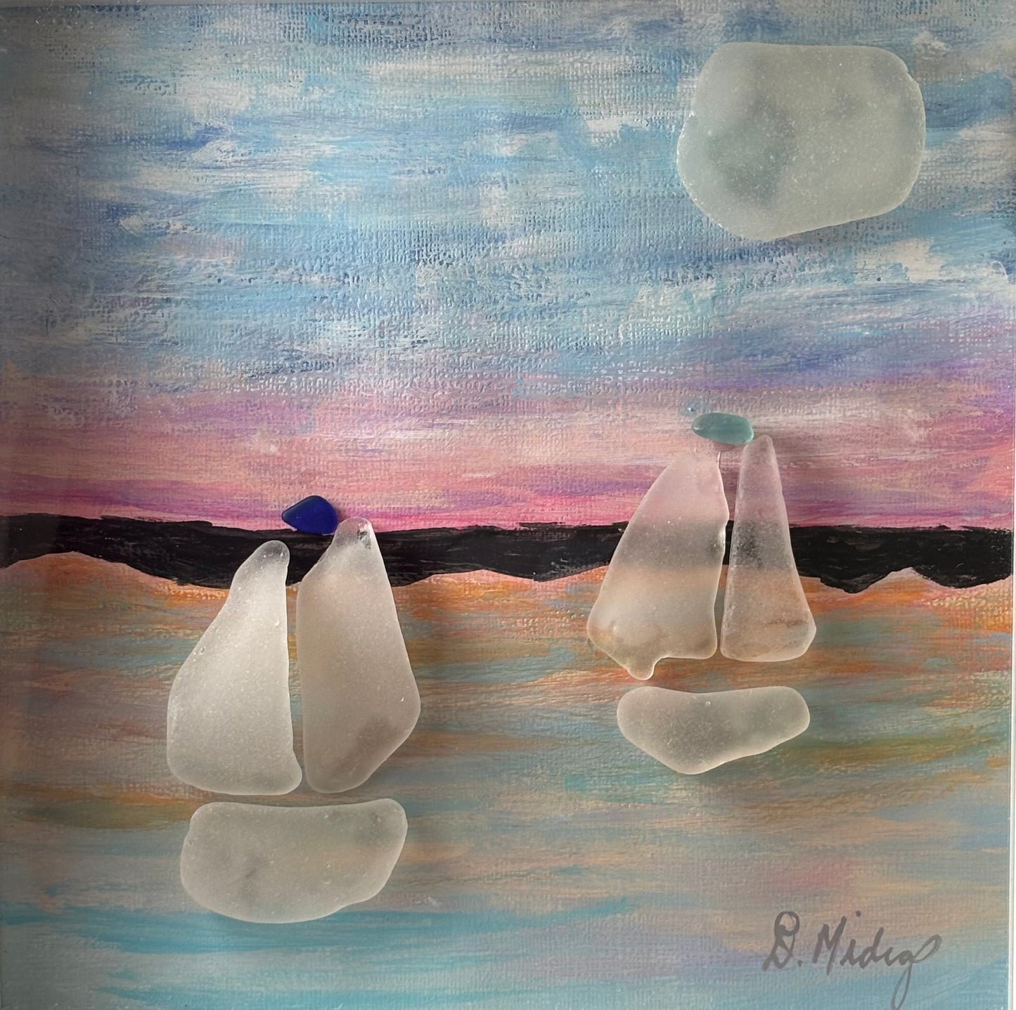 Sailing Away on Sea Glass Sail Boats