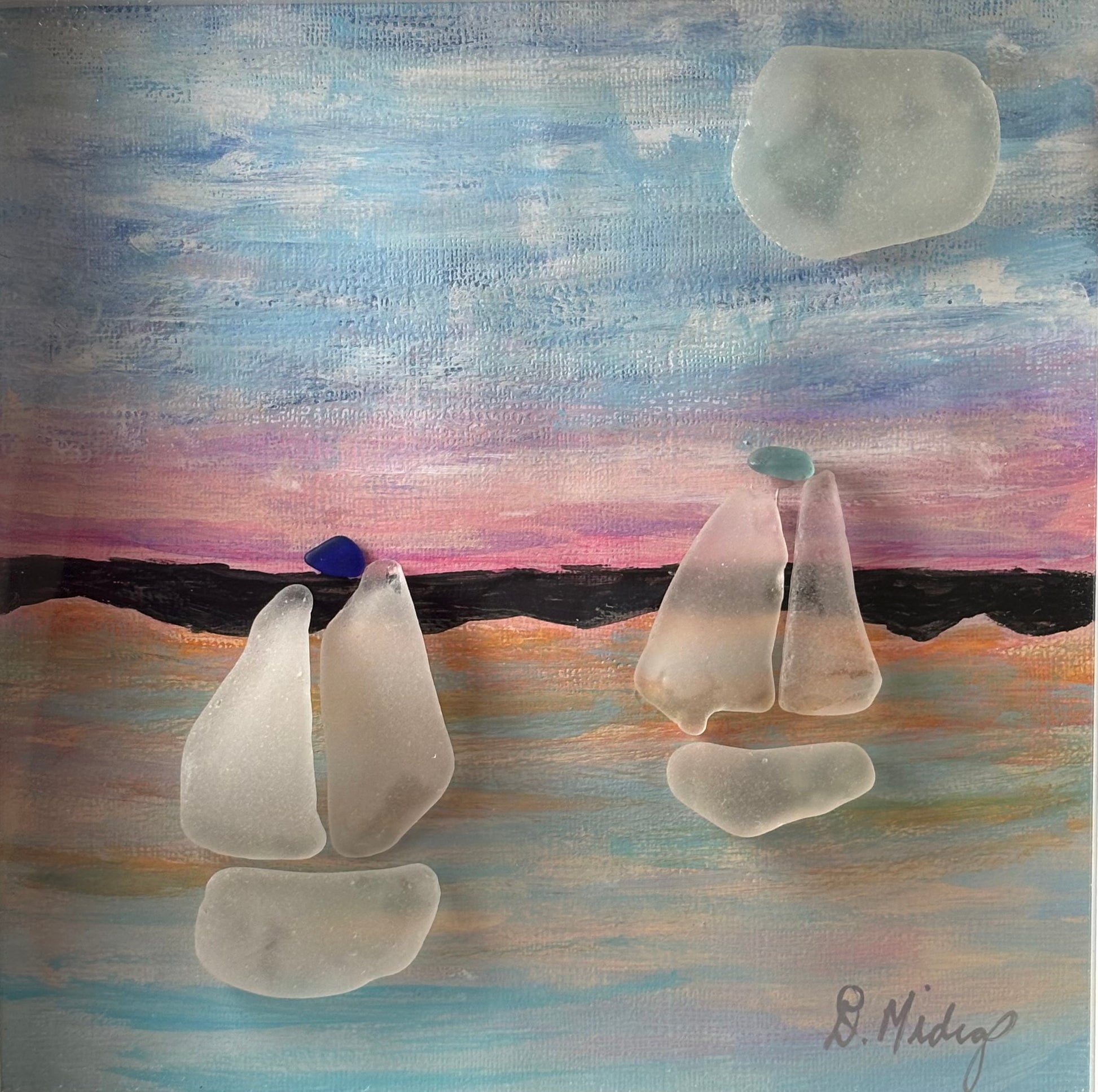 Sailing Away on Sea Glass Sail Boats