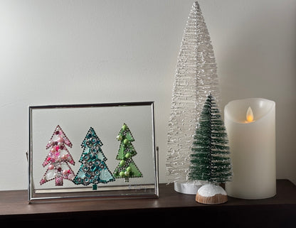 Sea glass trio Christmas trees