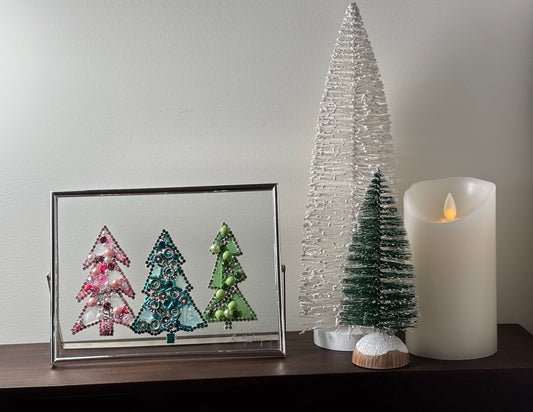 Sea glass trio Christmas trees