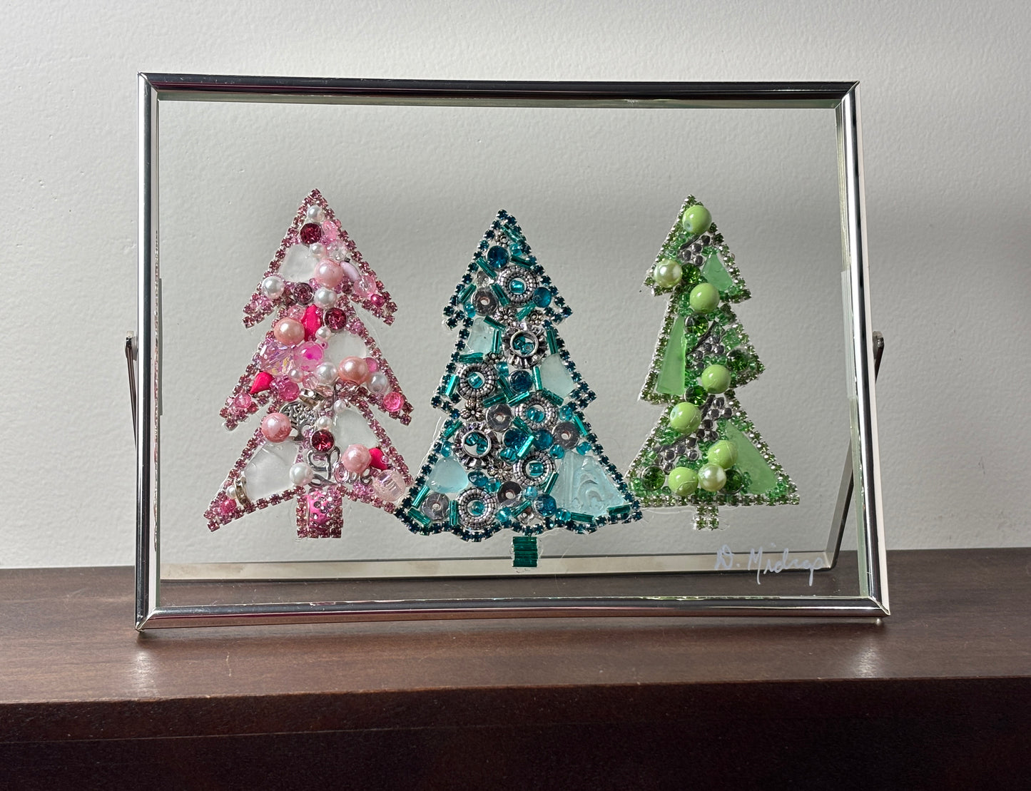 sea glass Christmas Tree trio
