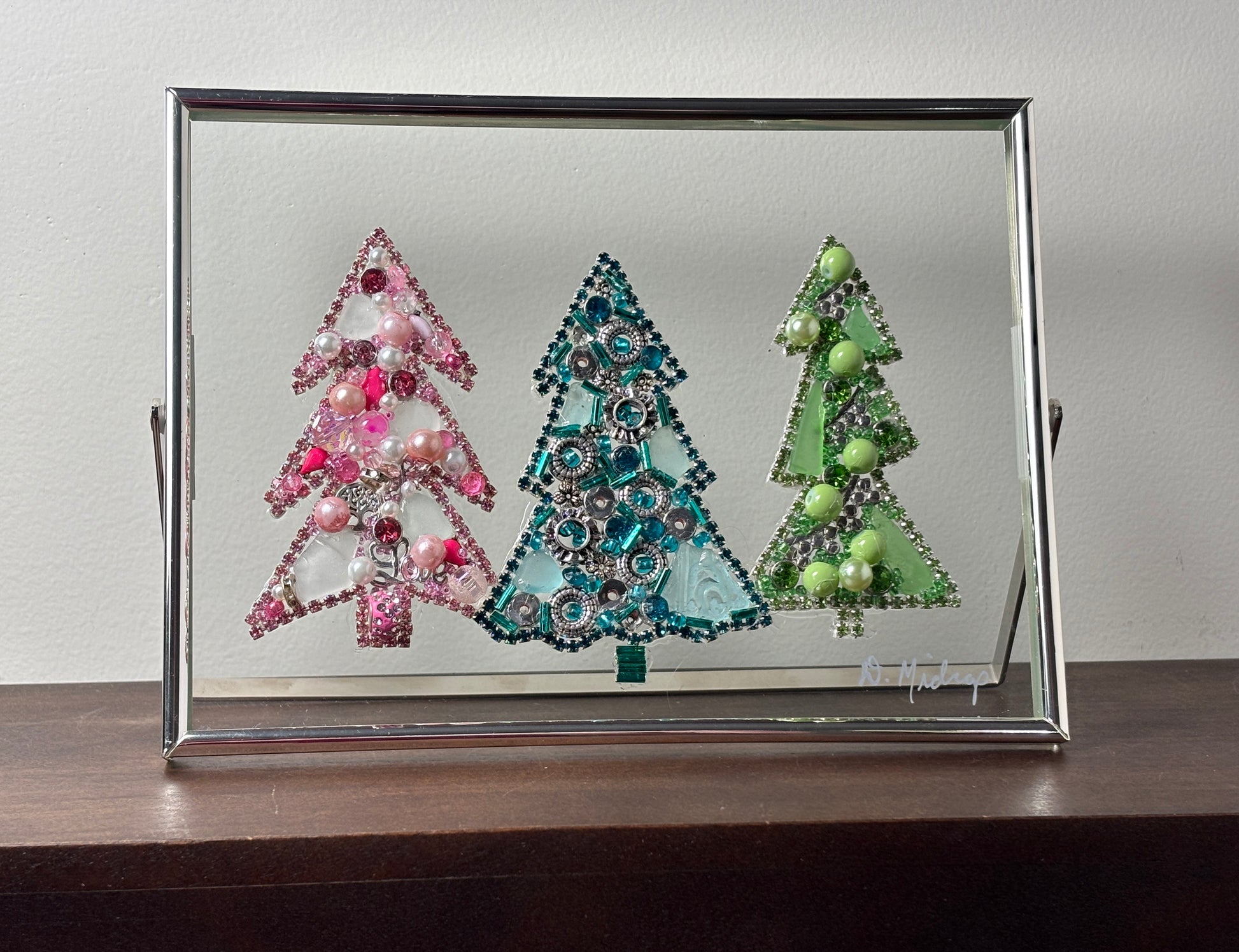 sea glass Christmas Tree trio