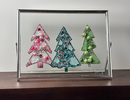 sea glass Christmas Tree trio