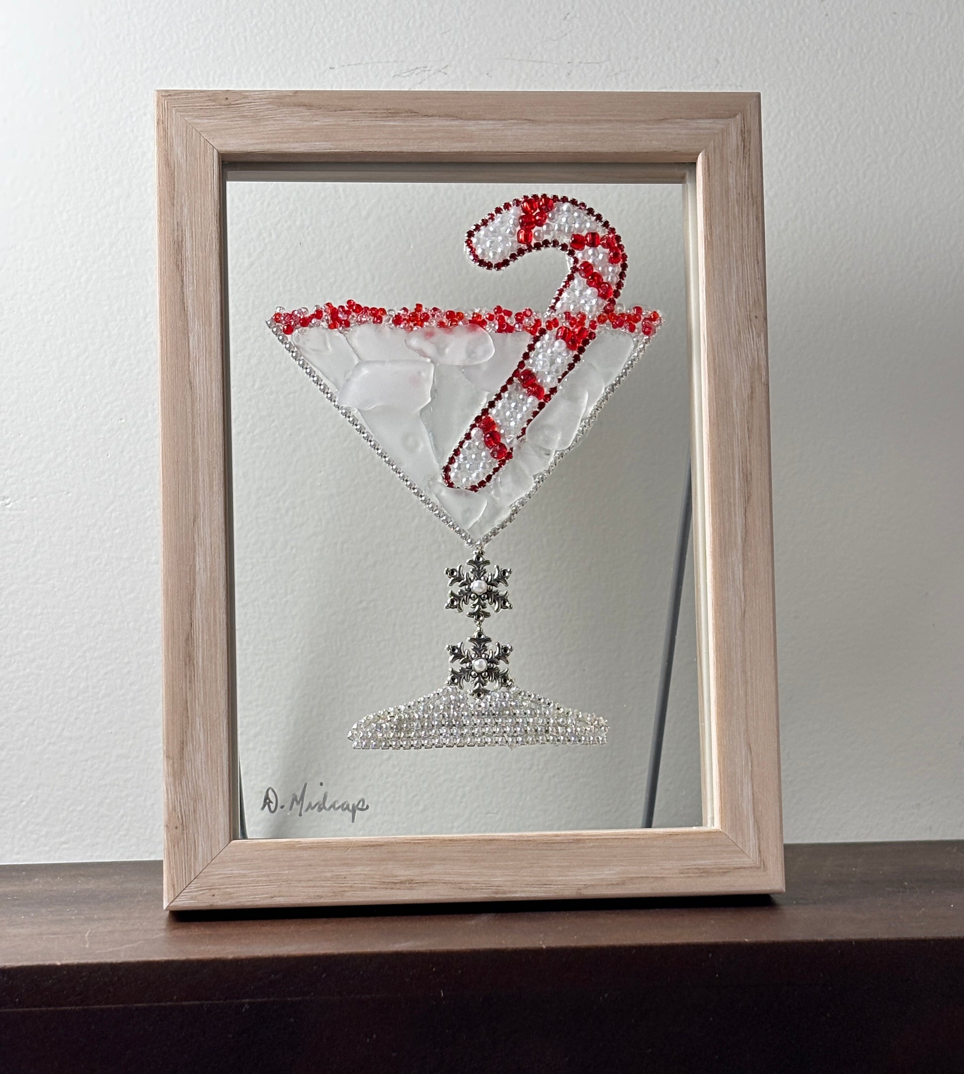 Candy cane martini with sea glass 