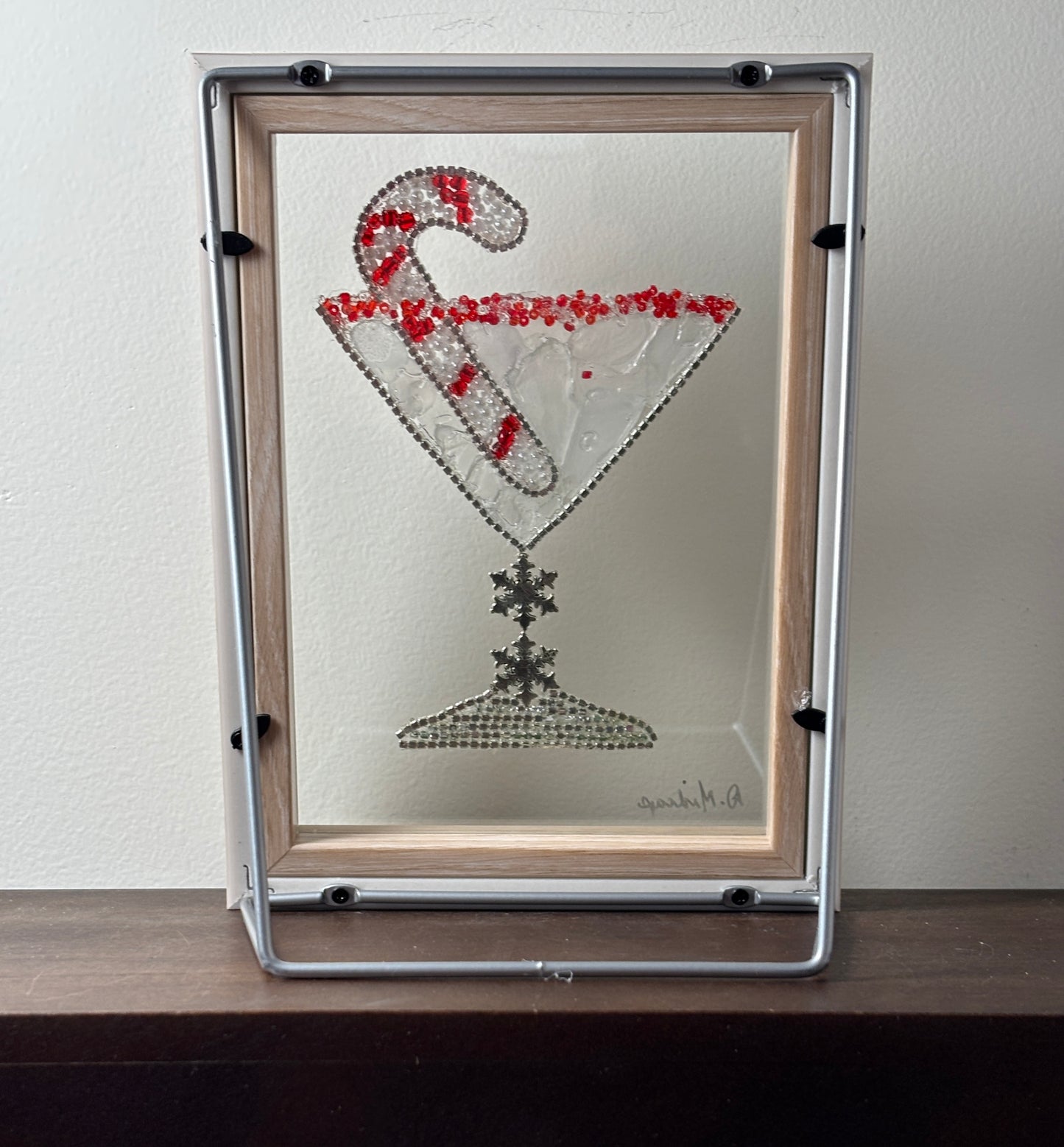 Back view candy cane martini