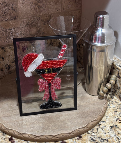 Santa Martini with sea glass hat