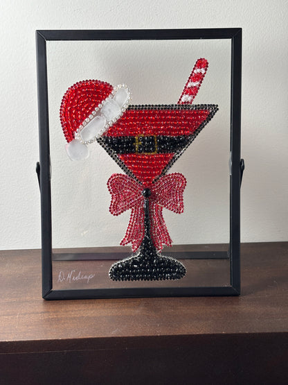 Marini glass santa and hat with sea glass